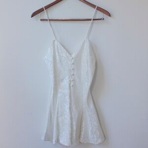 1980s Satin Playsuit in white brocade
